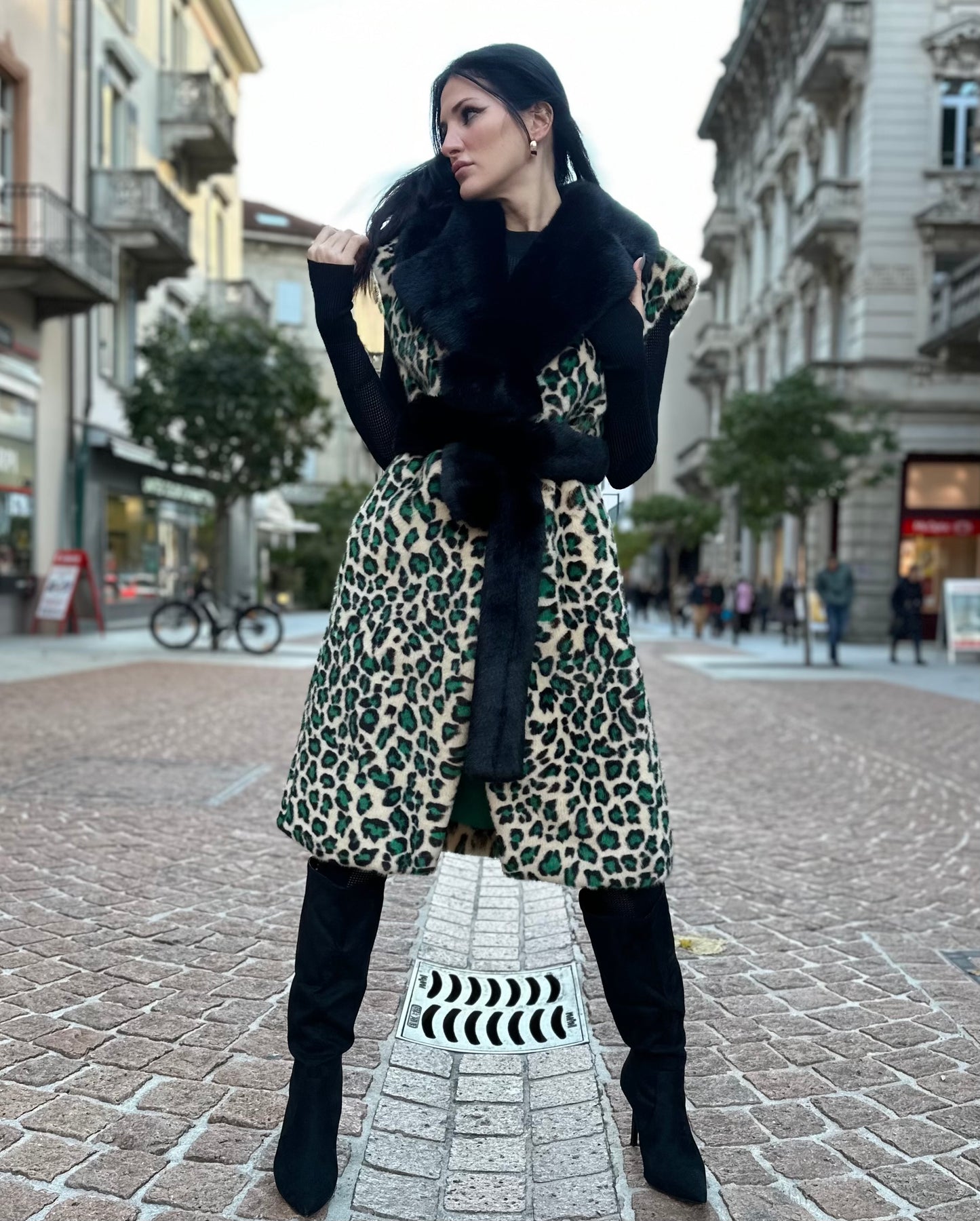 GILET MACULATO ECOPELLICCIA