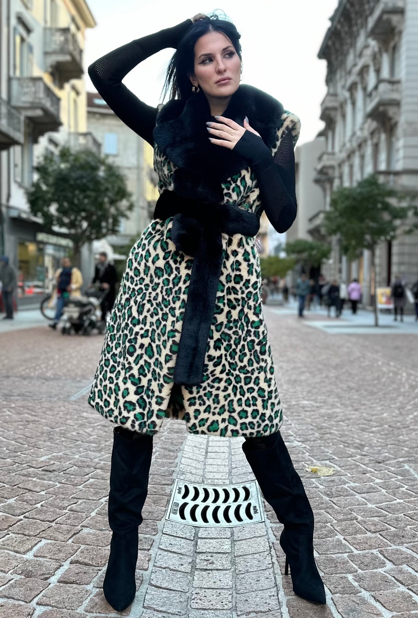 GILET MACULATO ECOPELLICCIA