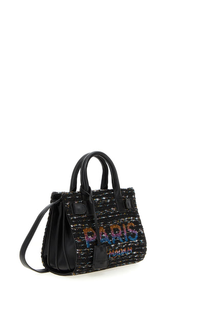 BEVERLY MINI TOTE TWEED BLACK